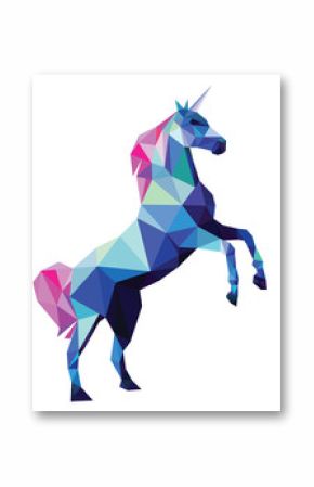 Unicorn low poly design vector illustration isolated on white background
