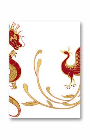 Dragon and phoenix for symbolism in traditional Chinese wedding