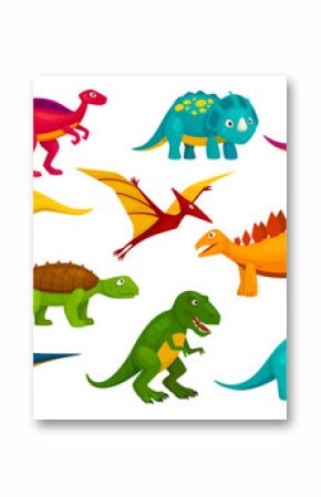 Dinosaurs cartoon collection. Vector animals