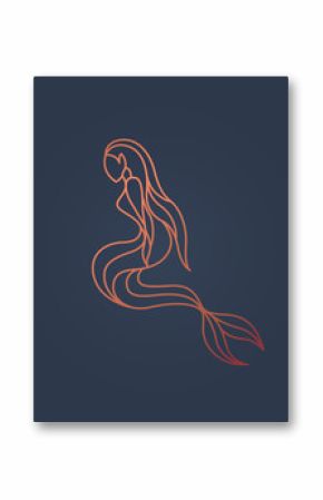 Mermaid logo icon design, vector illustration