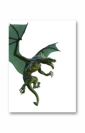 green dragon in a white background