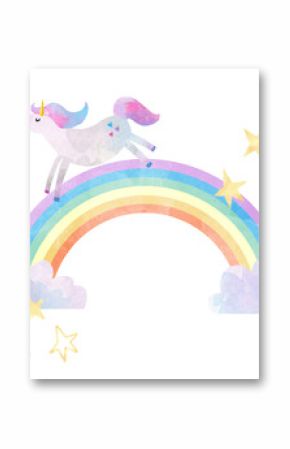 Watercolor unicorn illustration