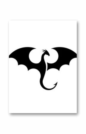  creative simple dragons silhouettes logo stylized vector illustrations