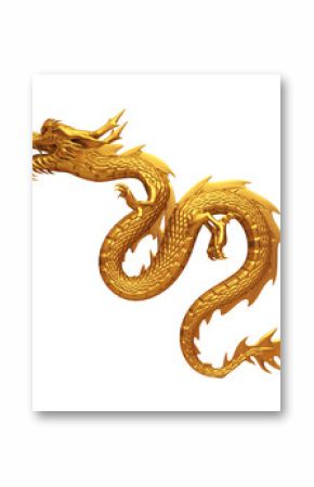 3d render of golden dragon