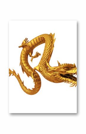 3d render of golden dragon