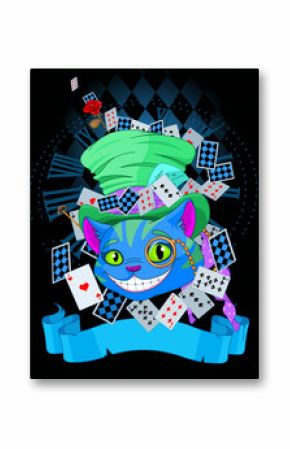 Cheshire Cat in Top Hat design