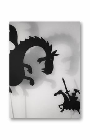 Dragon, Princess and Knight shadow puppets