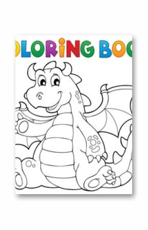 Coloring book dragon theme image 6