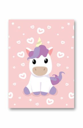 Cute cartoon unicorn Vector