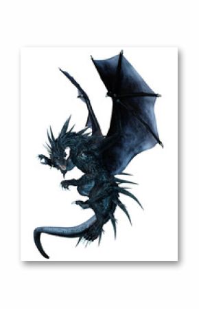 3D Rendering Fantasy Dragon on White