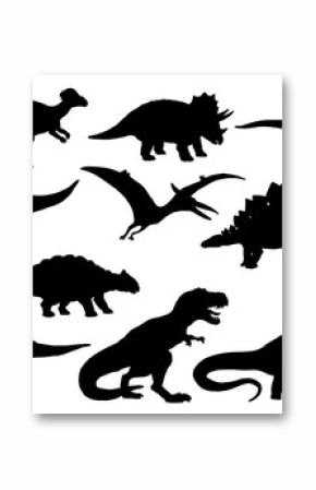 Dinosaurs and T-rex monster reptiles, vector