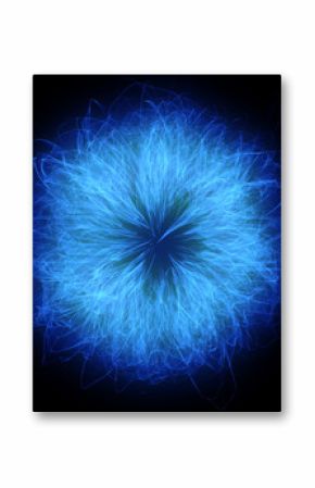 Blue round abstraction over black background
