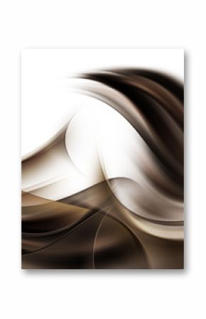 Modern Dark Brown Waves Abstract on White Background
