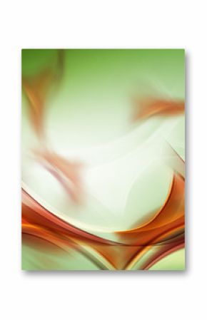 Brown Green New Abstract Waves Background
