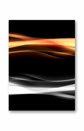 Orange White Waves Background