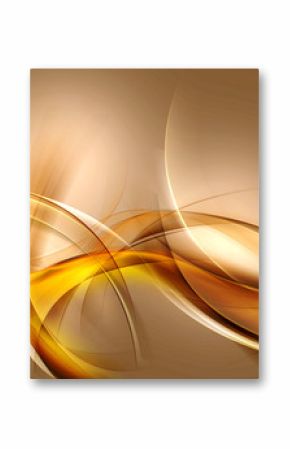 Gold Abstract Waves Art Composition Background