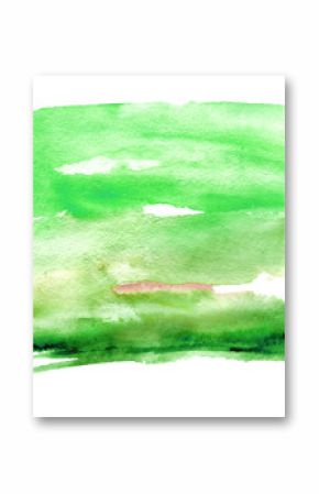 Watercolor green spot, watercolor landscape, watercolor abstraction