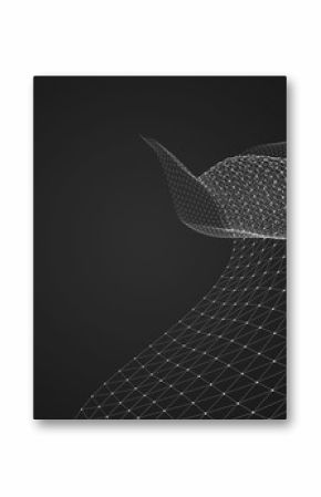 Abstract polygonal space low poly dark background, 3d rendering