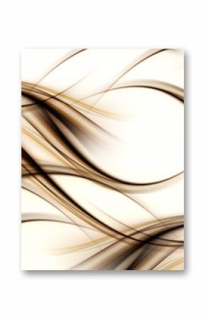 Gold brown bright waves art. Blurred effect background. Abstract creative graphic design. Decorative fractal style.