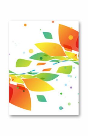 Abstract multicolored wave on white