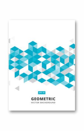 abstract blue geometric background with polygonal triangles, cube pattern.Template design with color triangle for brochure, leaflet, flyer design. Vector