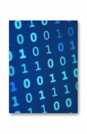 Data bits computer bits blue background of screen monitor.