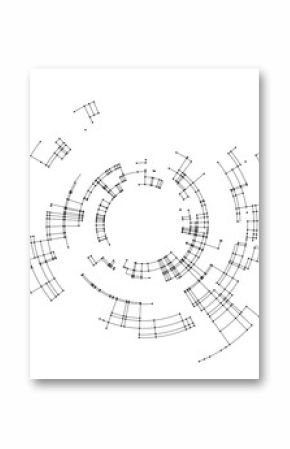 Connecting lines and dots on white background. Abstract network connection design concept. Technology design vector background, digital geometric abstraction with lines and points.