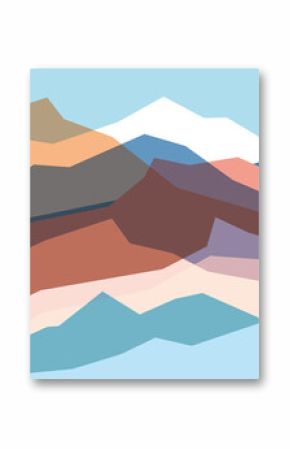Color mountains, translucent waves, abstract glass shapes, modern background, vector design Illustration for you project