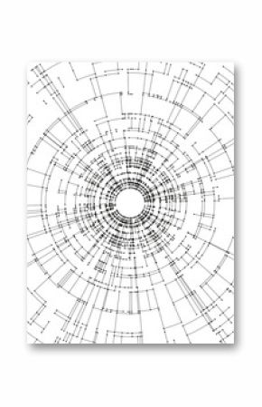 Connecting lines and dots on white background. Abstract network connection design concept. Technology design vector background, digital geometric abstraction with lines and points.