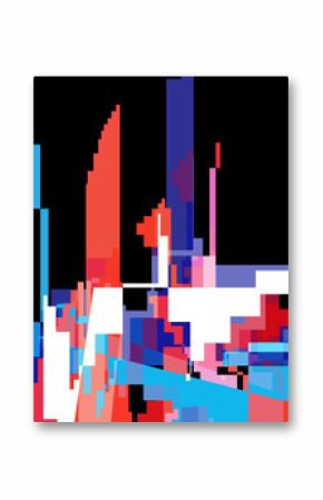 Abstract multicolored background with different geometric elements