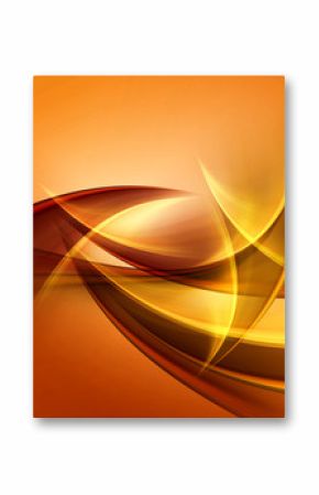 Powerful Orange Gold Light Abstract Waves Background