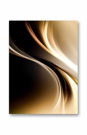 Gold Brown Fractal Waves Art Abstract Background