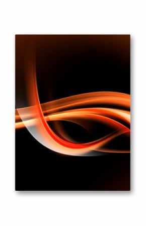 Orange Fire Abstract Waves