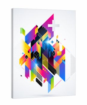Abstract geometric element with colorful gradients