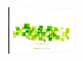 Green shiny squares technical background. Vector 