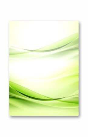 Green bright waves art. Blurred effect background. Abstract creative graphic design. Decorative fractal style.