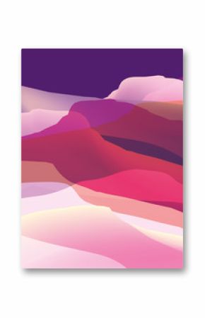 Color mountains, waves, abstract surface, modern background, vector design Illustration for you project