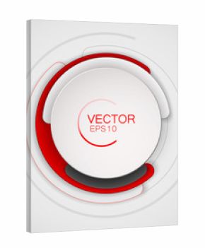 Abstract white and red circle for banner design. Circular banner for advertisements or printing. Set of colored spots. Vector illustration.