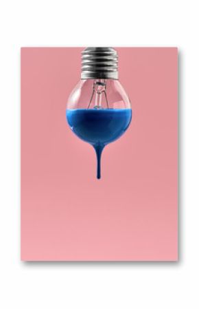 Bulb with blue paint on it