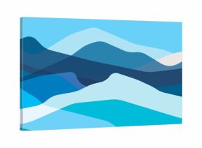 Color mountains, translucent waves, abstract glass shapes, modern background, vector design Illustration for you project