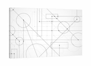Abstract background of engineering drawing. Technological wallpaper made with circles and lines. Geometric design