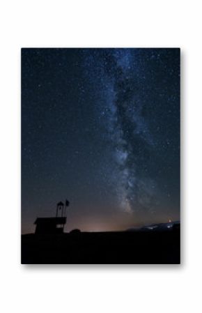 Milky way galaxy over a Chapel in Bulgaria