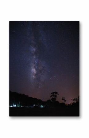 milky way galaxy at phitsanulok in thailand. Long exposure photograph.with grain