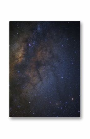 The center of milky way galaxy. Long exposure photograph.with grain