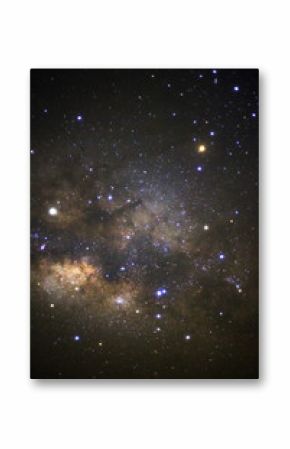 Close up of Milky way galaxy. Long exposure photograph.With grain