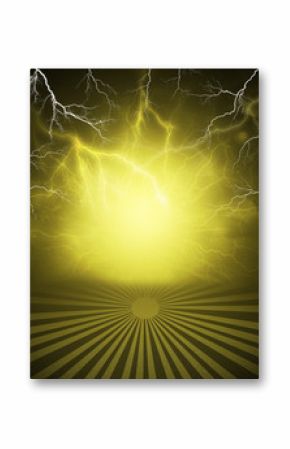 Abstract yellow background with lightning and stripes at bottom