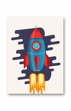 Illustration with a rocket