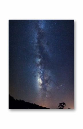 Panorama milky way galaxy with stars and space dust in the universe, Long exposure photograph, with grain.