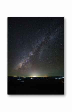 Landscape with milky way galaxy, Night sky with stars in universe