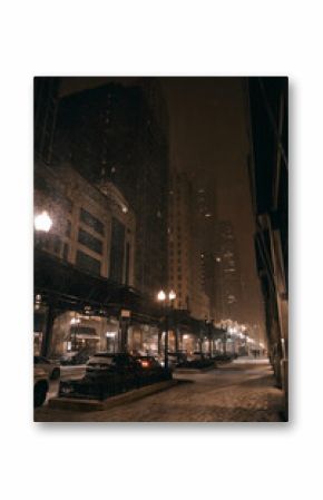 night snow chicago